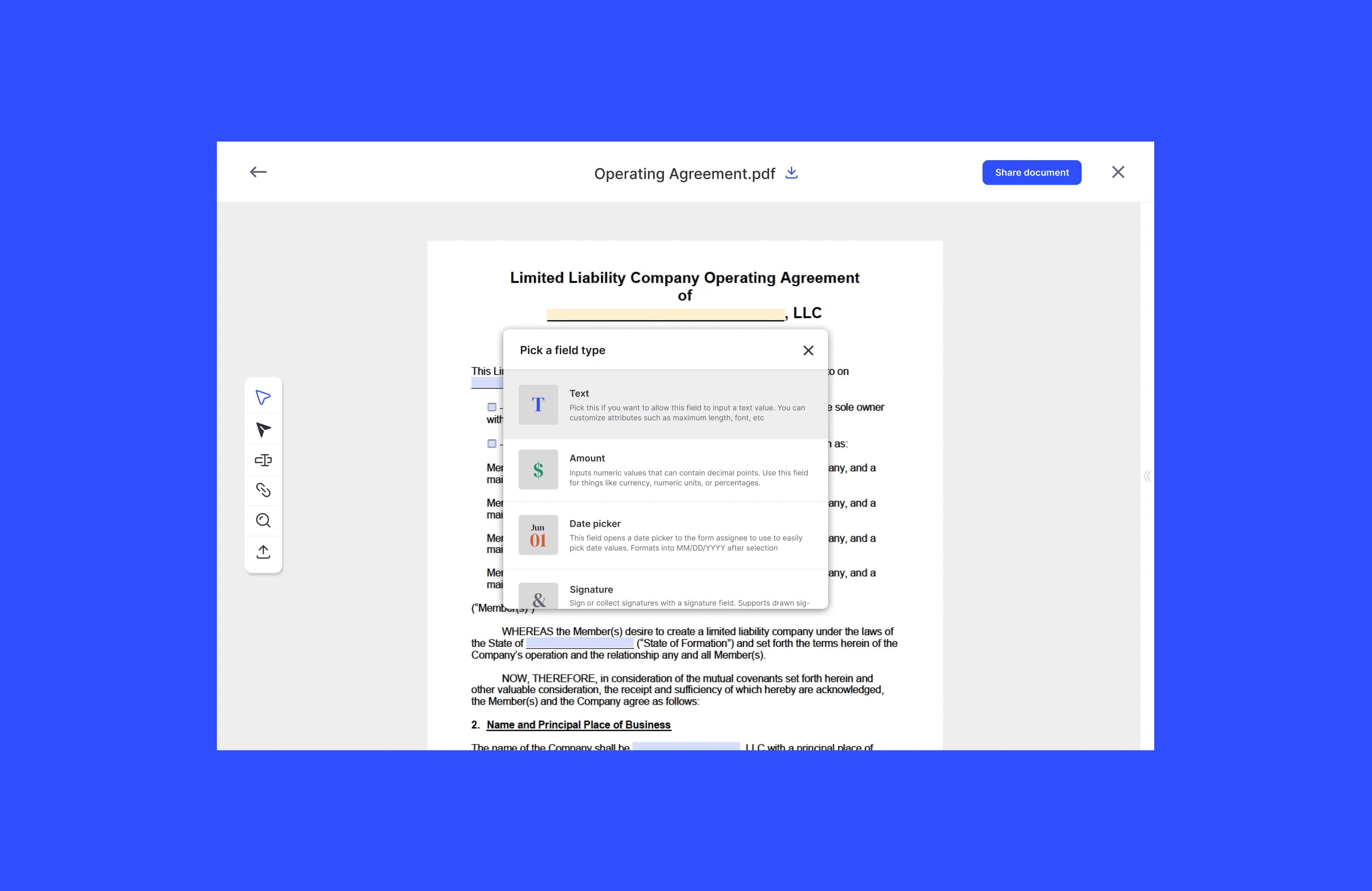 How to create a fillable PDF form to collect signatures