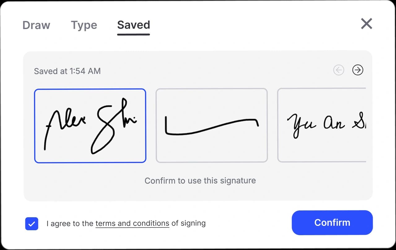 Formable document workspace with contract fields and signing controls